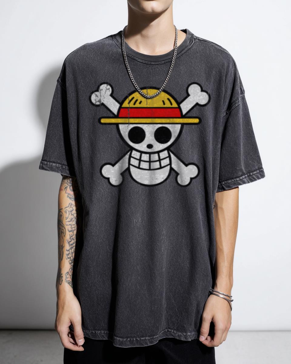 Straw Hats Jolly Roger Pirate Skull T-Shirt - One Piece Luffy Anime Symbol