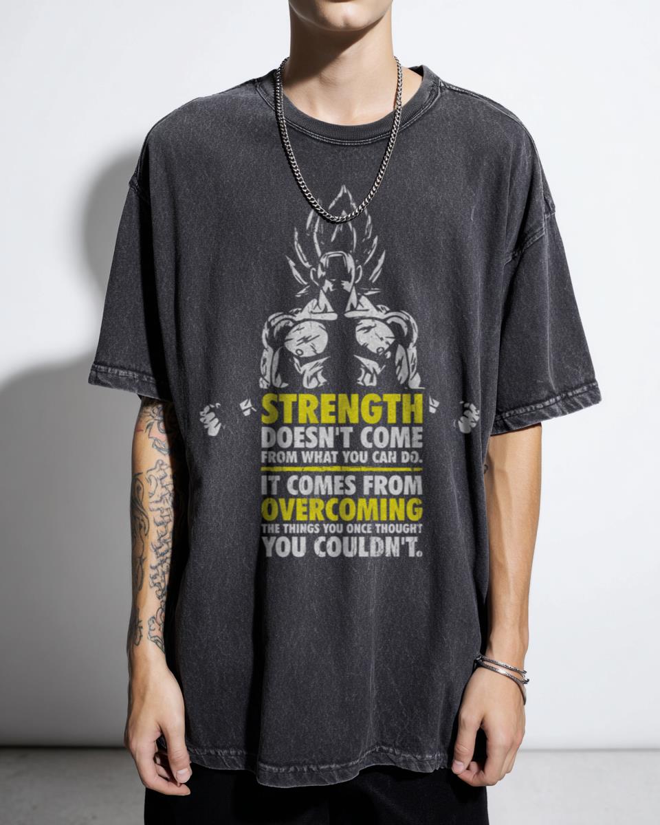 Strength Anime Gym Motivational T-Shirt - Super Saiyan Goku DBZ Funny