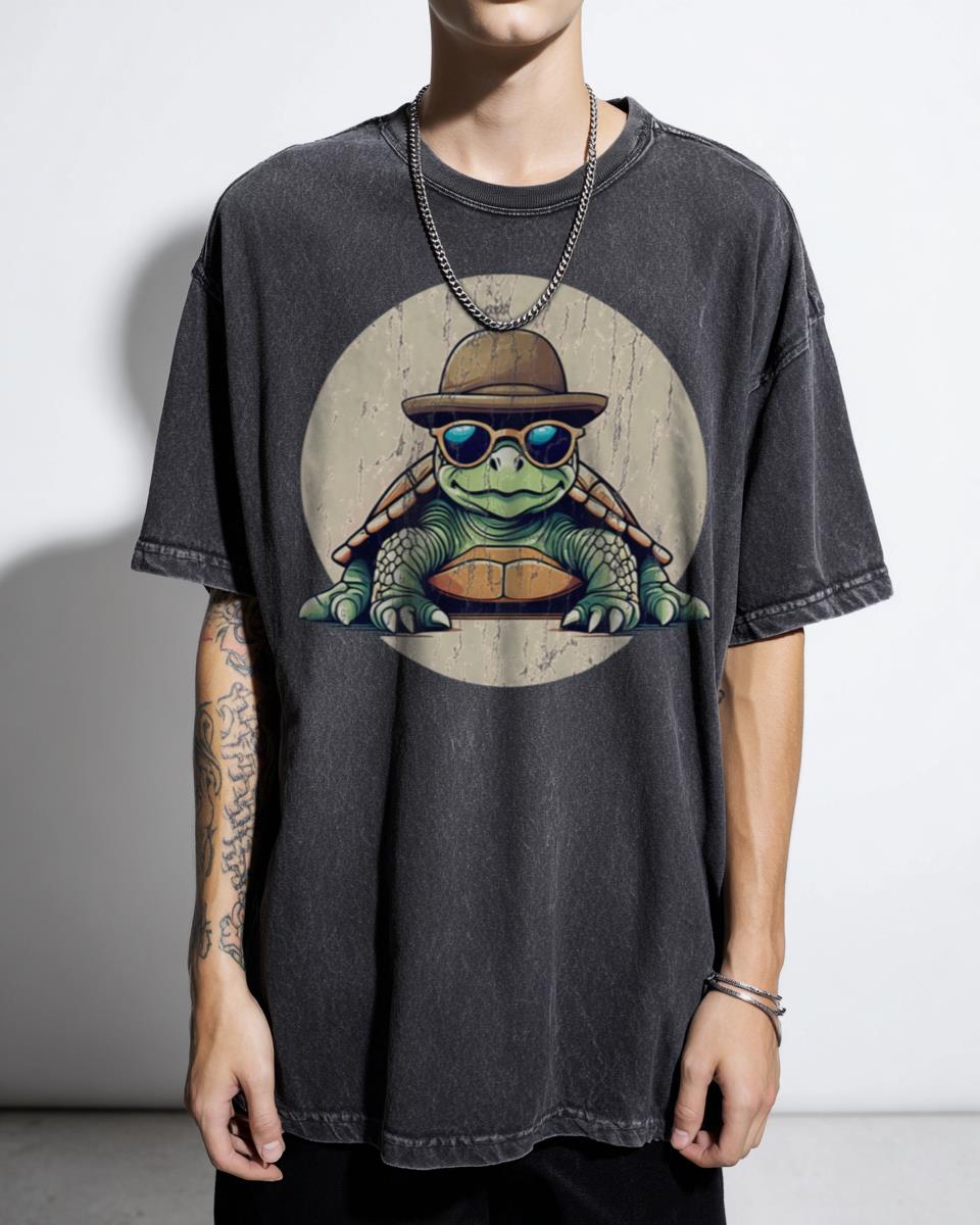 Stylish Turtle Cool Vibes Retro T-Shirt - Cute Animal Fashion Graphic