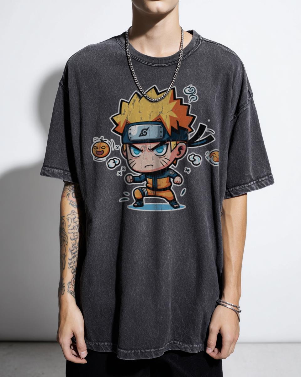 Super Mad Chibi Anime Fight Style T-Shirt - Naruto Ninja Fan Art Geek Unisex