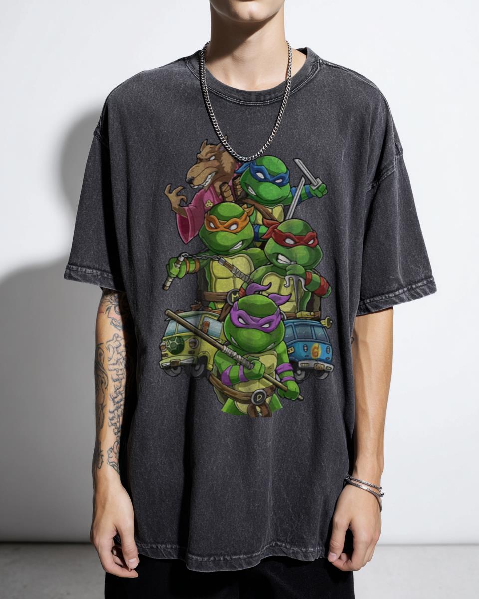 Super Ninja Cute Cartoon TMNT T-Shirt - Rise of the Turtles Kids & Unisex