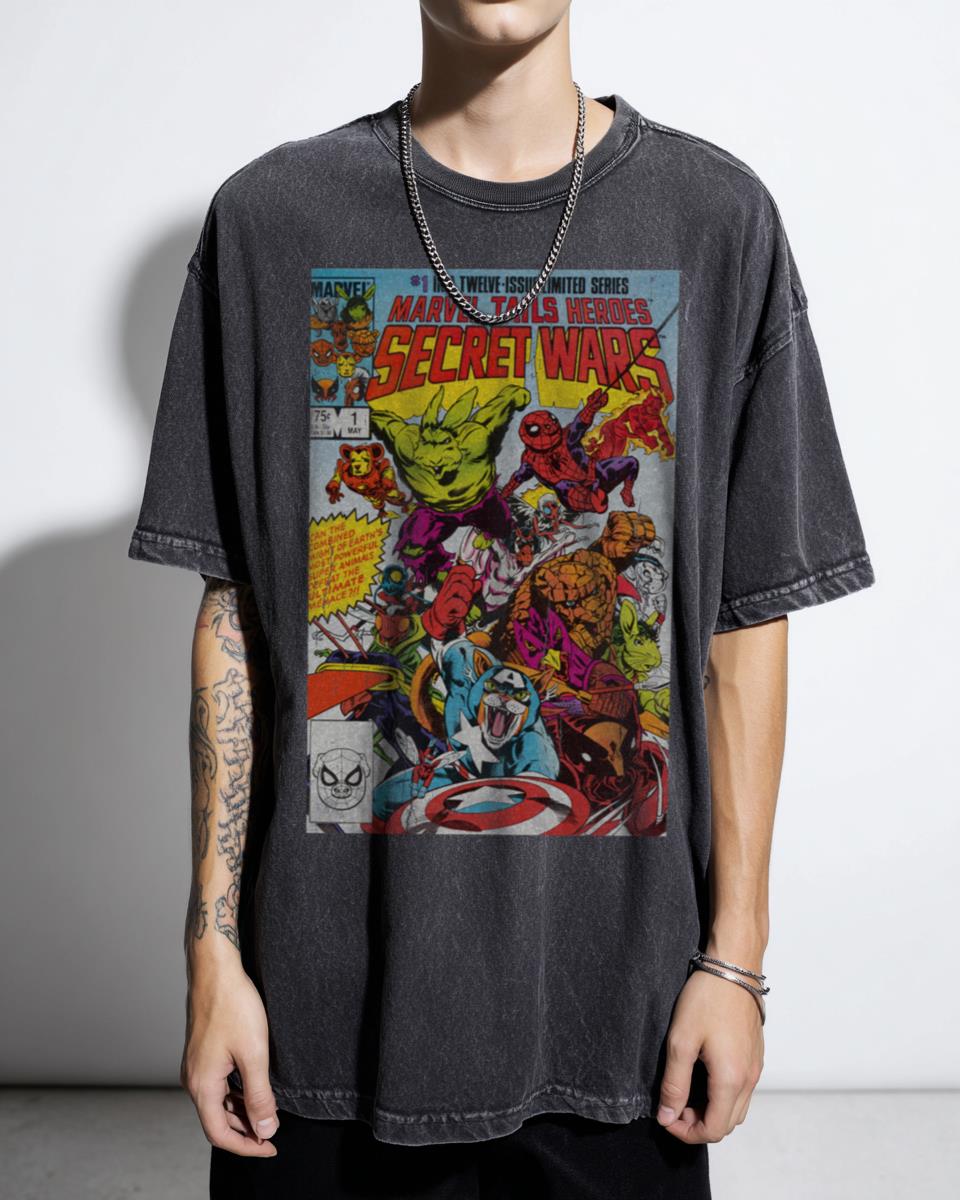 Superhero Wars! 80s Comic Book T-Shirt - Retro Pop Culture Action Figures