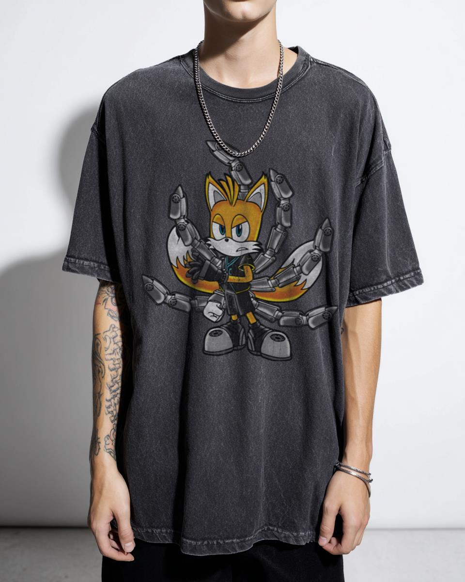 Tails Nine Sonic Prime T-Shirt | Miles Tails Prower Video Game