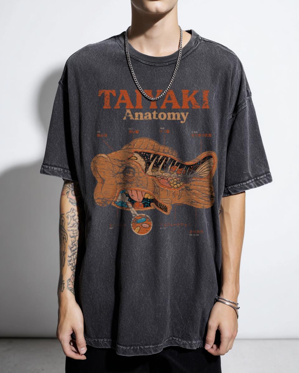 Taiyaki Anatomy Funny Japanese Food T-Shirt | Humor Dessert