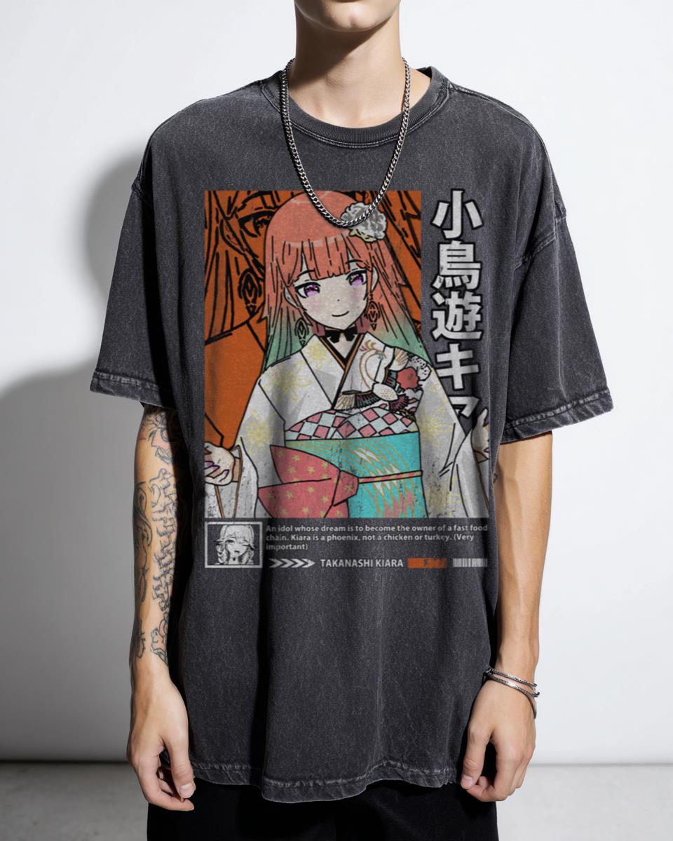Takanashi Kiara Kimono Hololive EN Vtuber Art T-Shirt - Anime Virtual Youtuber
