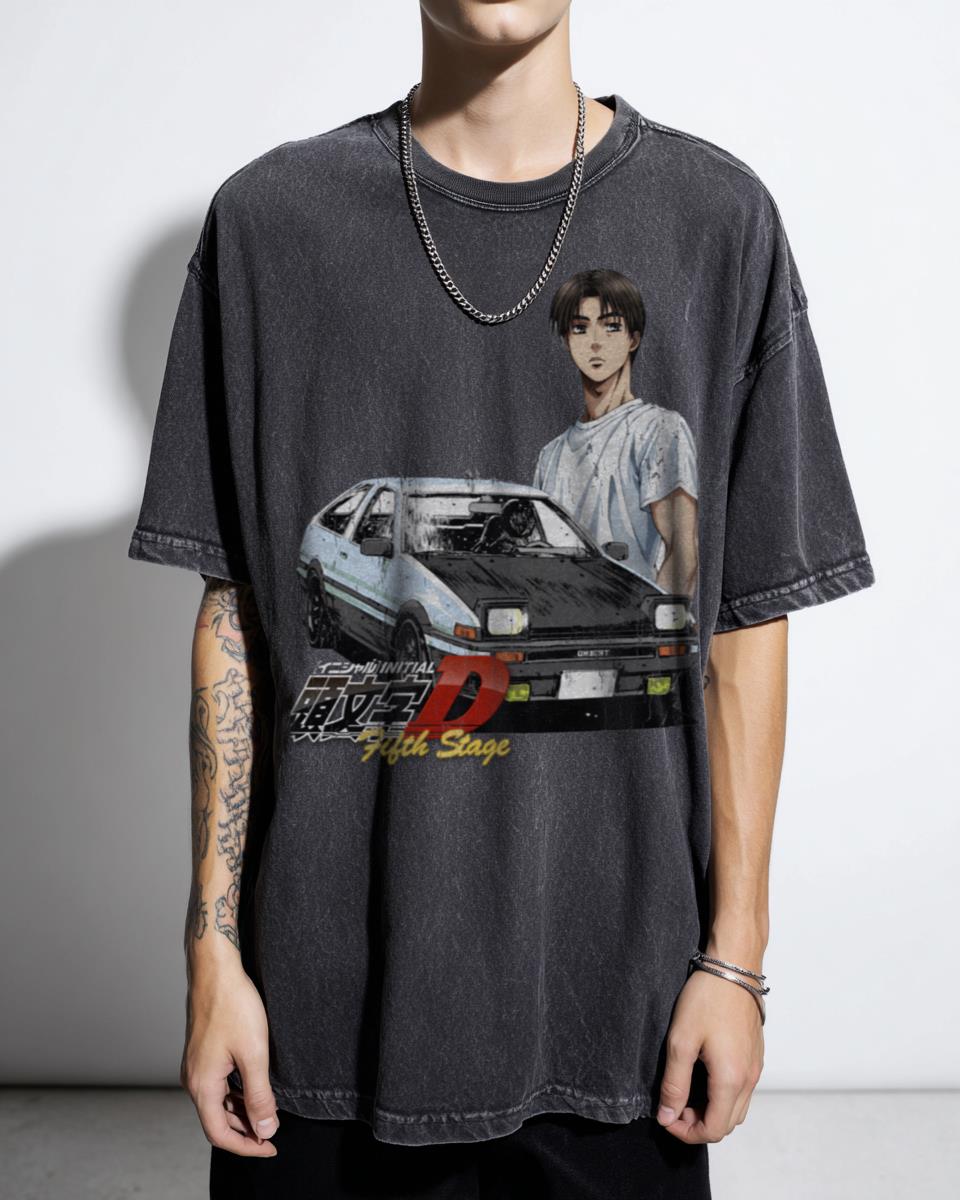 Takumi Fujiwara AE86 Initial D T-Shirt - JDM Drift Racing Anime Manga Men