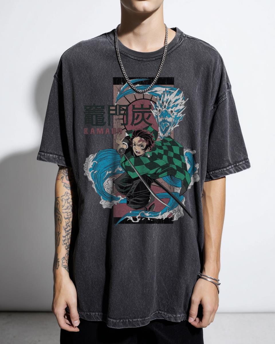 Tanjiro Kamado Demon Slayer Anime T-Shirt - Kimetsu No Yaiba Manga Art