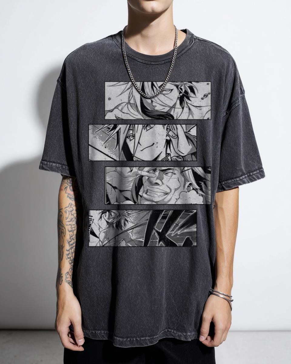 Terunori Kuga Manga Stripe Anime T-Shirt - Vintage Fan Art Design