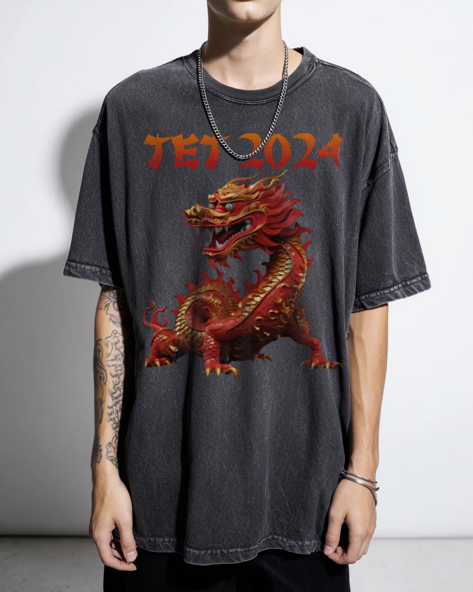 Tet 2024 Year of the Dragon Vietnamese New Year T-Shirt - Lunar Celebration Family Tee