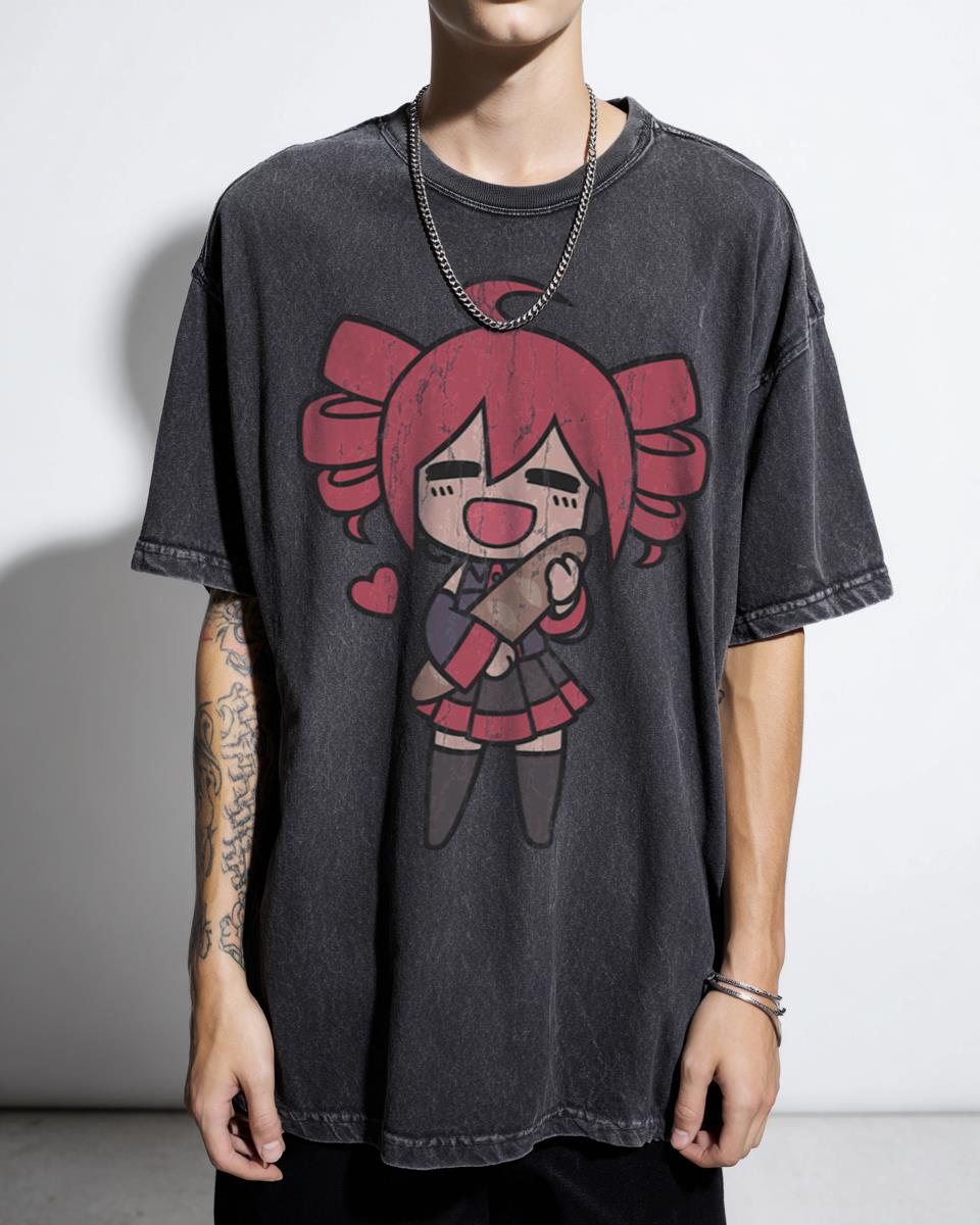Teto Loves Bread Chibi Vocaloid Anime T-Shirt - Kawaii Kasane Teto Fan Girls