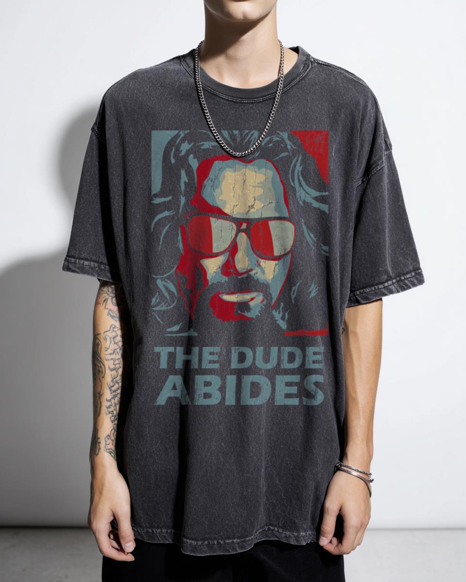 The Dude Abides Man Big Lebowski Cult Movie T-Shirt - Retro Pop Culture Fan