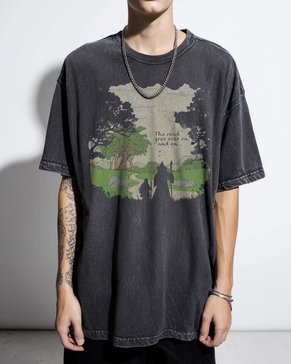 The Road Goes Lord of the Rings Concept Art T-Shirt - Tolkien Fantasy Fan Unisex