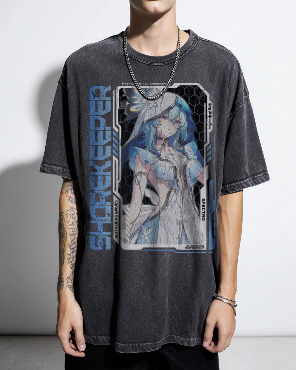 The Shorekeeper Wuthering Waves Anime Game T-Shirt - Japanese Streetwear Wuwa Resonators Fan Art Unisex