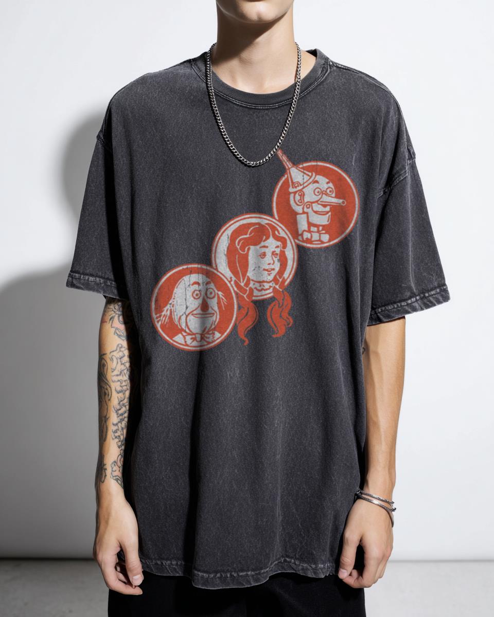 The Wonderful Wizard of Oz Dorothy Scarecrow Vintage Acidwash T-Shirt