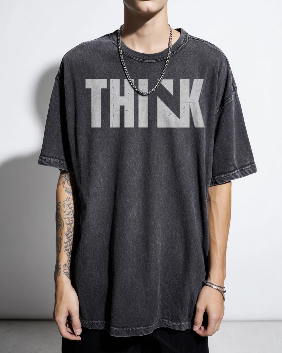 Think Different Motivational Minimalist T-Shirt - Brainstorm Inspiration Positive Vibes Tee