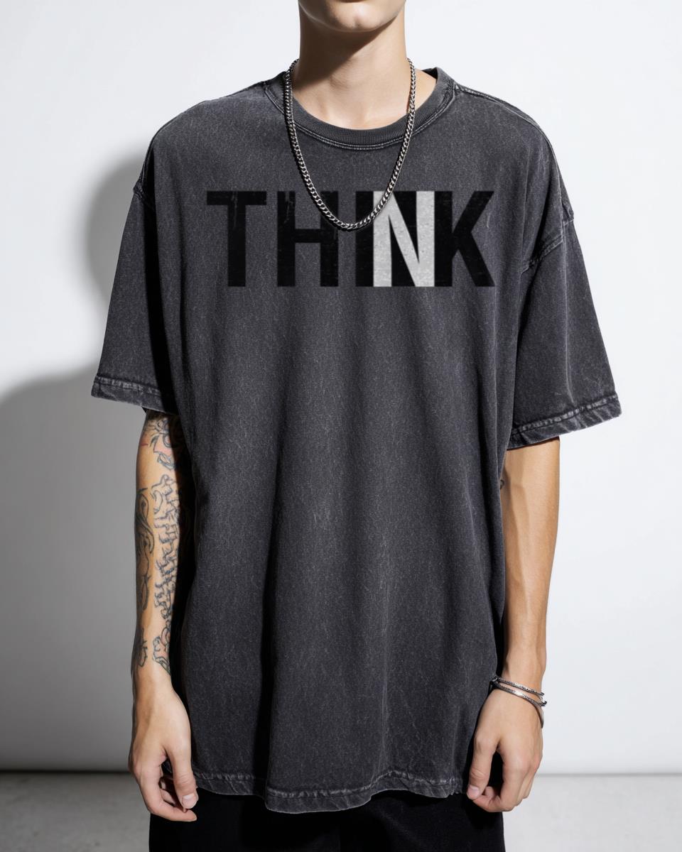 Think Outside The Box Typography T-Shirt - Minimalist Graphic Design Unisex