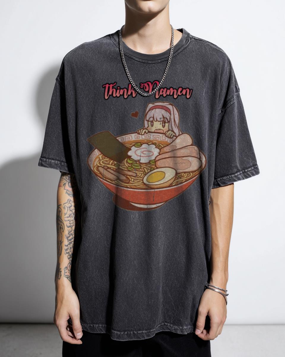 "Think Ramen" Japanese Noodle Lover T-Shirt - Trending Foodie Anime Style