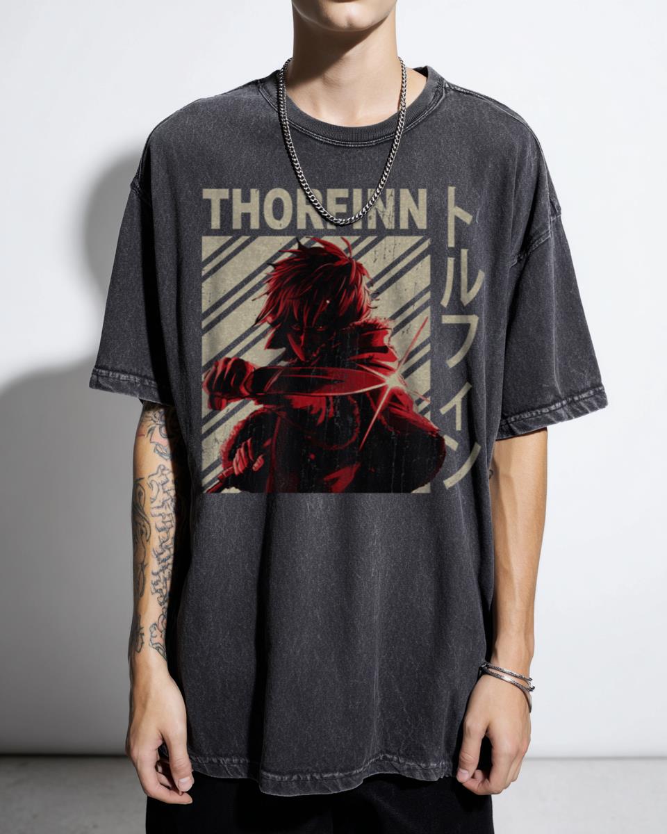 Thorfinn Karlsefni Vintage Vinland Saga Anime T-Shirt - Viking Warrior Manga Fan Tee
