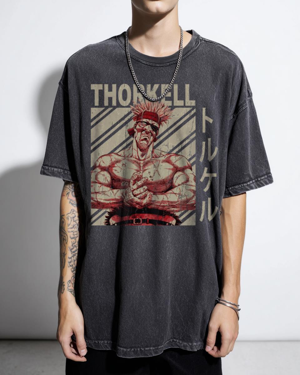 Thorkell the Tall Vintage Vinland Saga Anime T-Shirt - Viking Warrior Manga Fan Tee