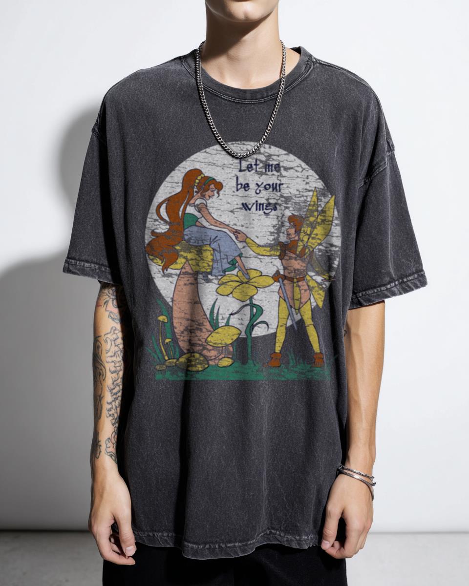 Thumbelina 'Let Me Be Your Wings' Fairytale Acidwash Tee
