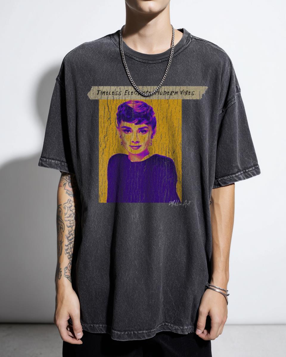 Timeless Elegance Pop Art T-Shirt | Modern Vibes Colorful Portrait