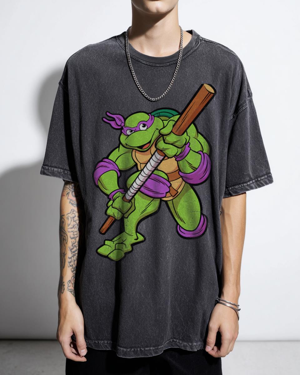 TMNT Donatello Bo Staff Ninja Turtle T-Shirt - Retro Cartoon Fan Art