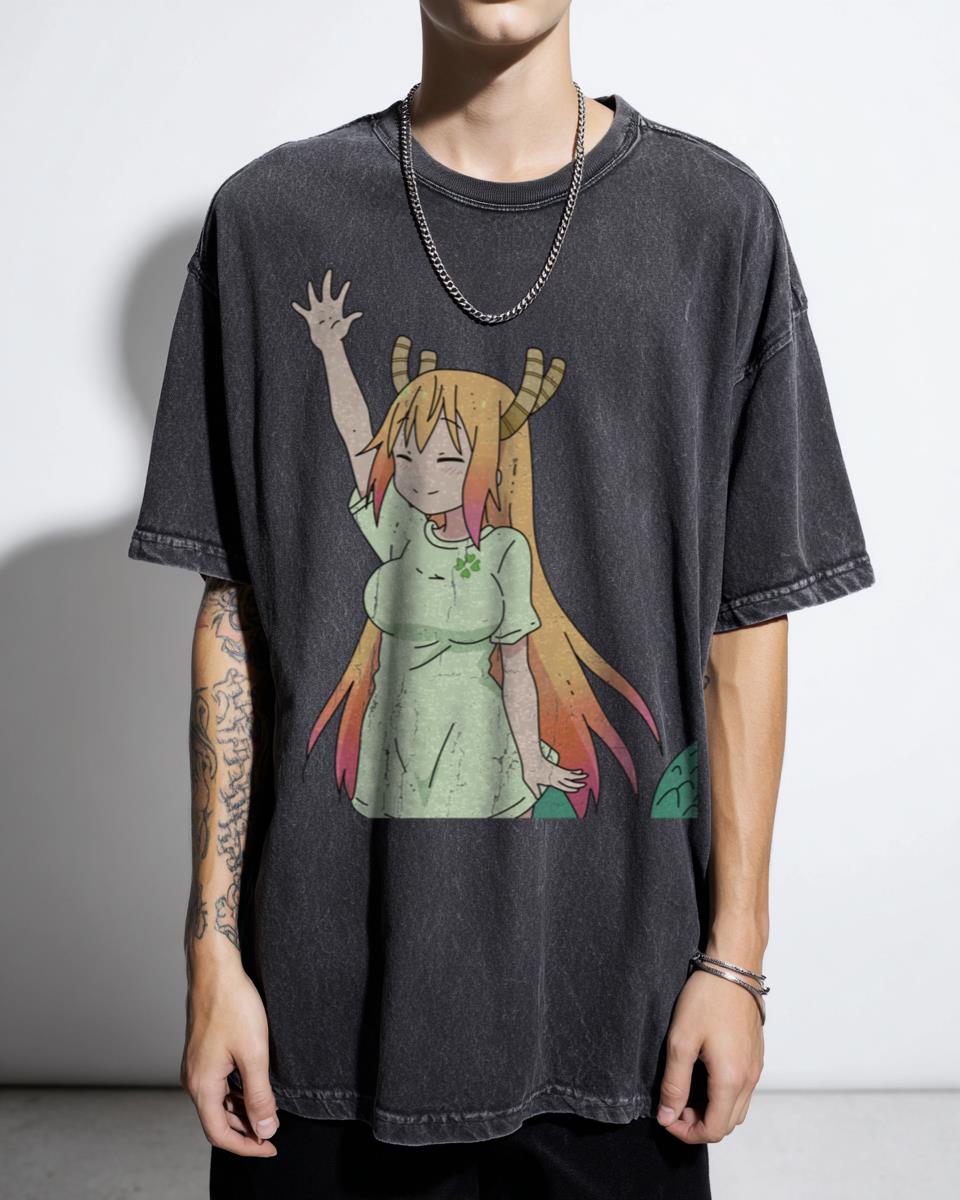 Tohru Happy Dragon Maid Anime T-Shirt - Miss Kobayashi's Kanna Lucoa Fan