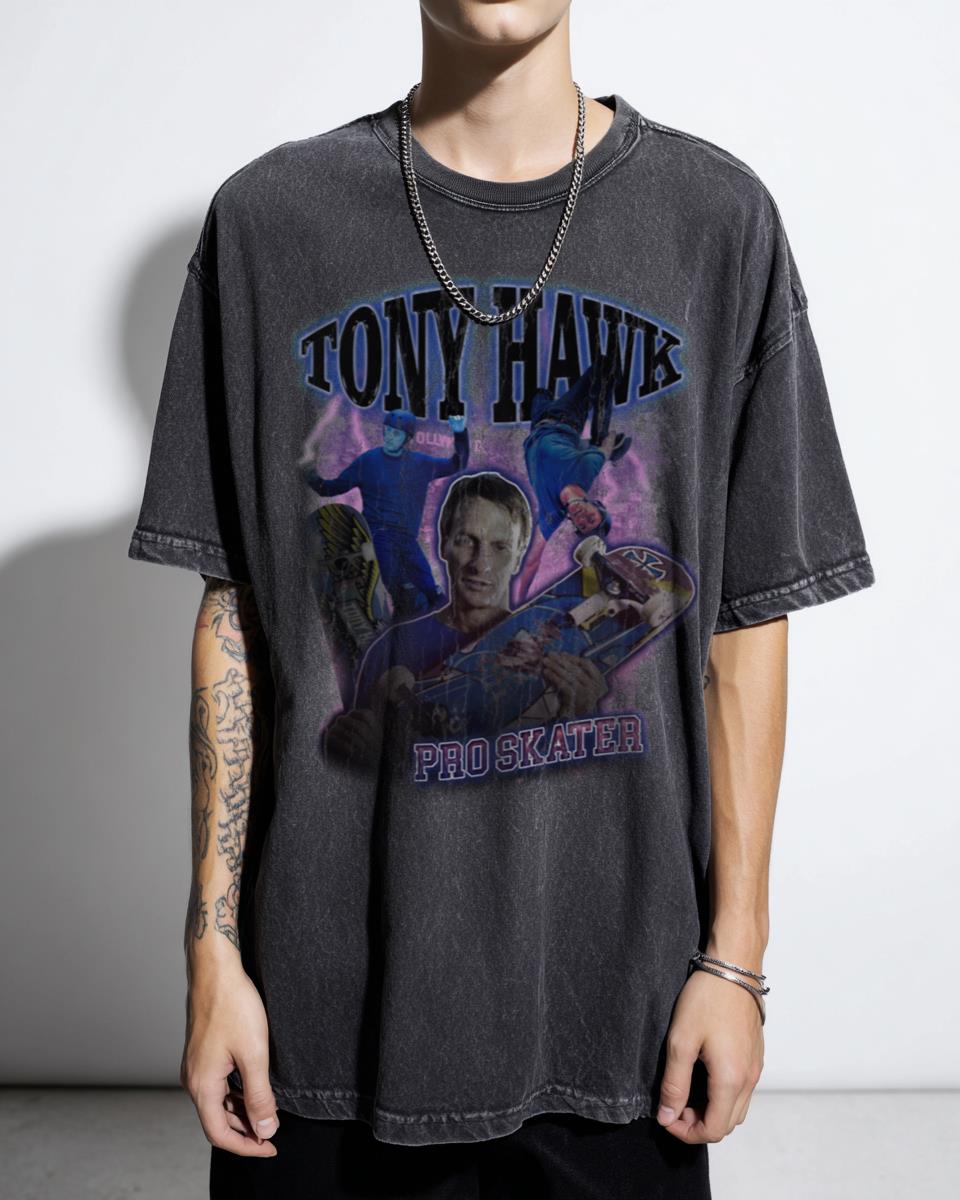 Tony Hawk Pro Skateboard Bootleg Rap T-Shirt - Vintage 90s Hip Hop Anime