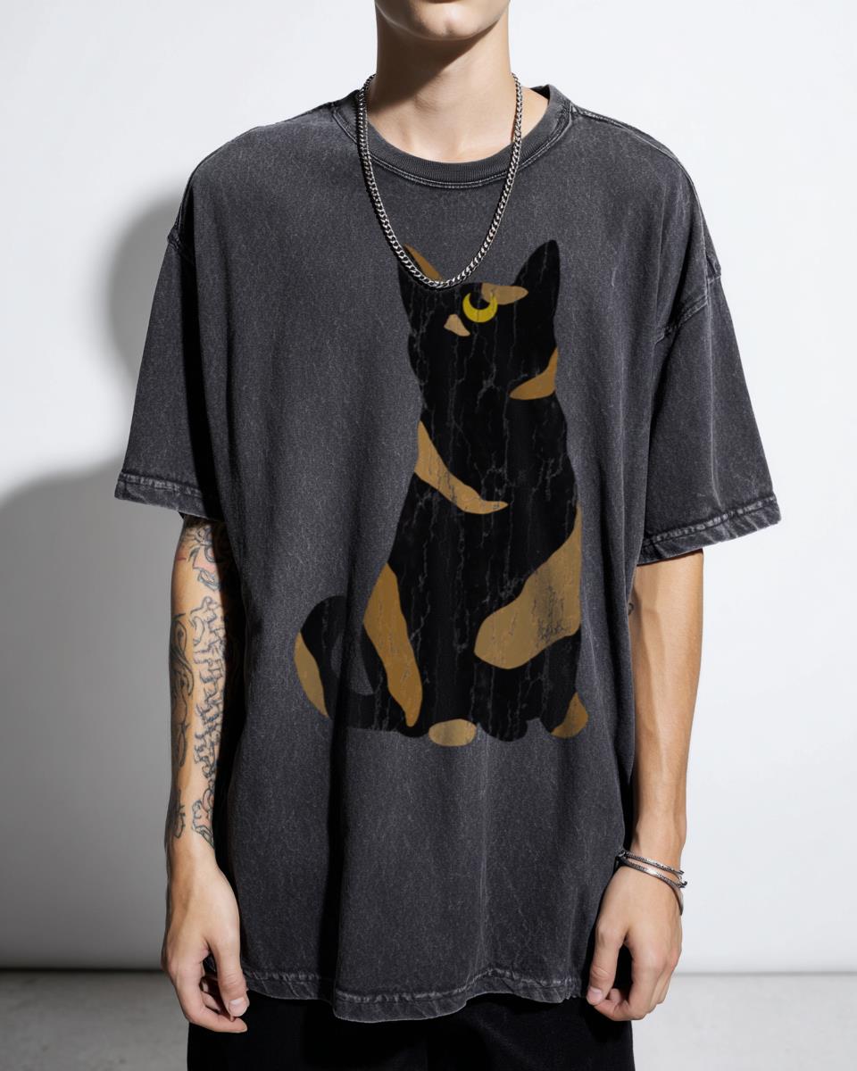 Tortie Power Moon Cat T-Shirt - Tortoiseshell Silhouette Sailor Moon Tee