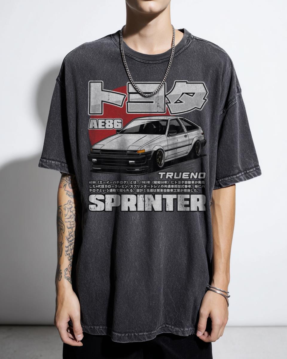 Toyota AE86 Sprinter Trueno Initial D Manga T-Shirt - JDM Drift Car Fan Unisex