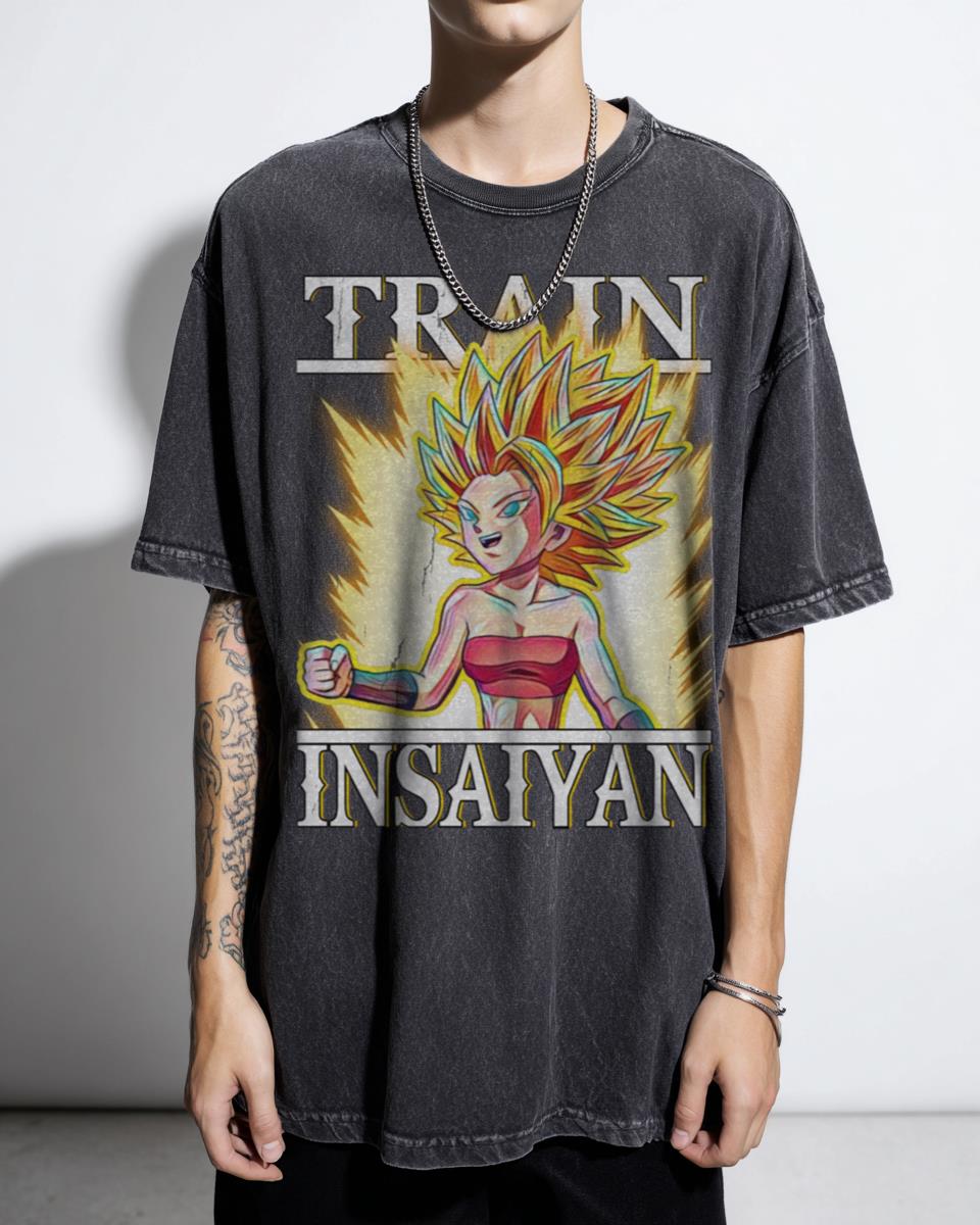 Train Insaiyan Caulifla Super Saiyan 2 DBZ Gym T-Shirt - Dragon Ball Super Female Saiyan