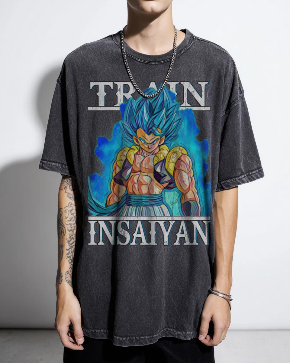 Train Insaiyan Gogeta Super Saiyan Blue DBZ Gym T-Shirt - Dragon Ball Fusion Fitness