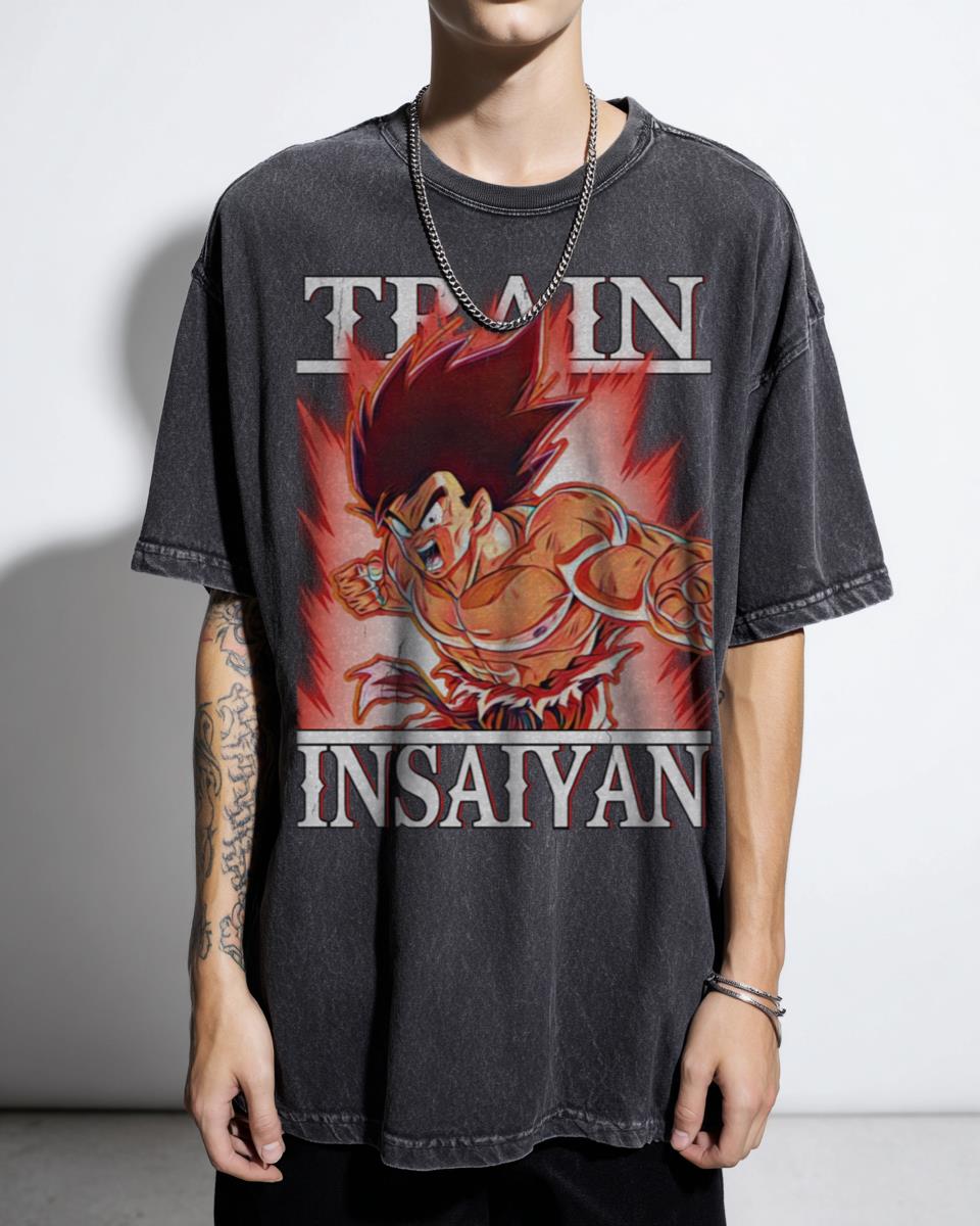 Train Insaiyan Goku Kaioken T-Shirt - Dragon Ball Z Gym Fitness Anime