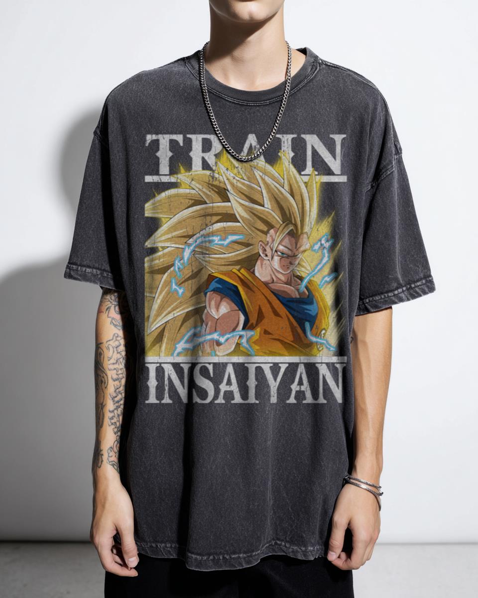 Train Insaiyan Goku Super Saiyan 3 DBZ Gym T-Shirt - Dragon Ball Fitness Fan Unisex