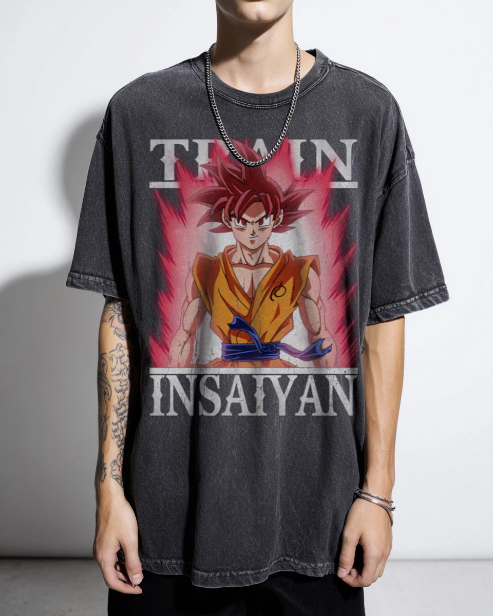 Train Insaiyan Goku Super Saiyan God Anime T-Shirt - Dragon Ball Z Gym Fitness