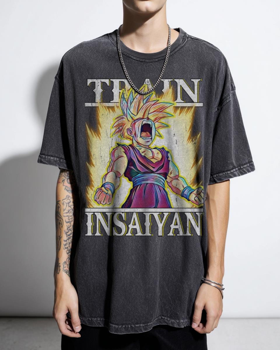 Train Insaiyan Vintage Anime T-Shirt - Funny Dragon Ball GT Super Saiyan Gift