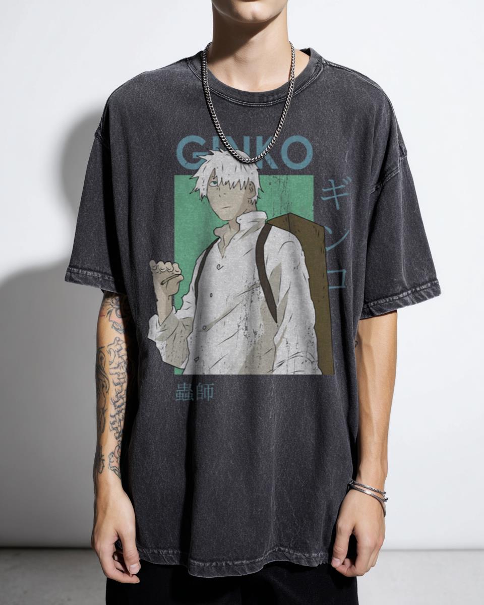 Tranquil Ginko Mushishi Anime Card Art T-Shirt - Shinto Manga Fan Unisex