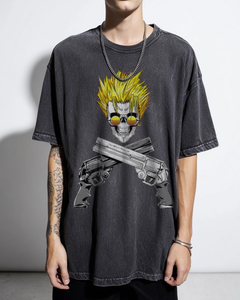 Trigun Vash The Stampede Humanoid Skull T-Shirt - Anime Manga Fan