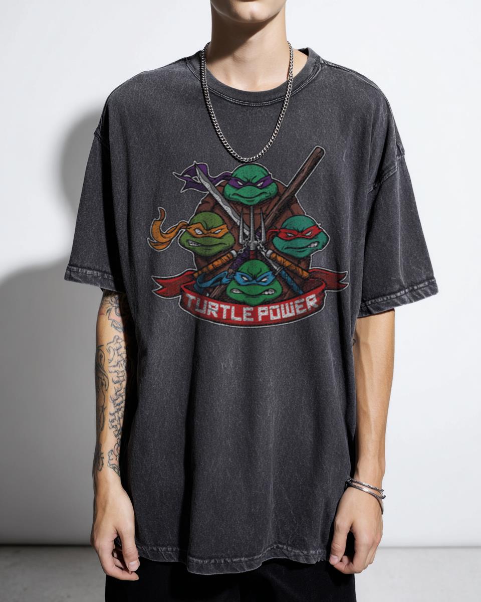 Turtle Power 80s Cartoon TMNT T-Shirt | Ninja Turtles Tee
