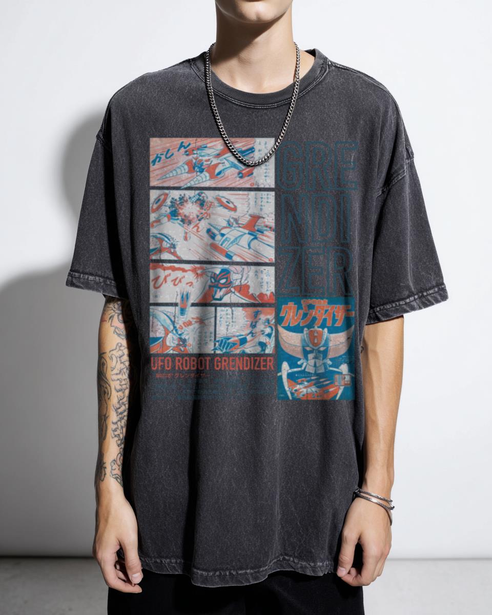 UFO Robot Grendizer Vintage Japanese Anime T-Shirt - Go Nagai 70s Mecha Super Robot Tee