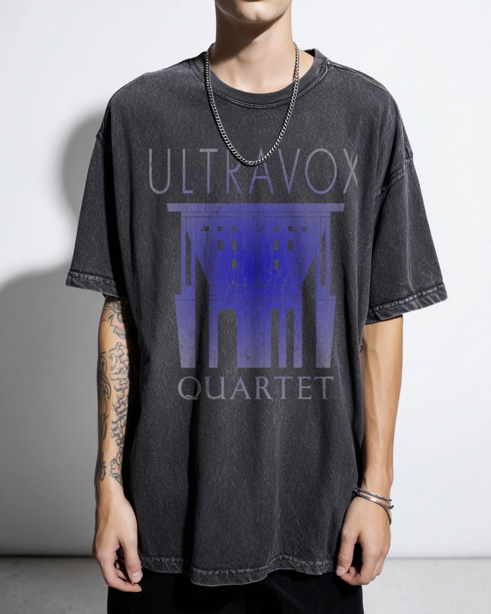 Ultravox 80s New Wave T-Shirt | Black Acidwash Synth Pop Band Tee