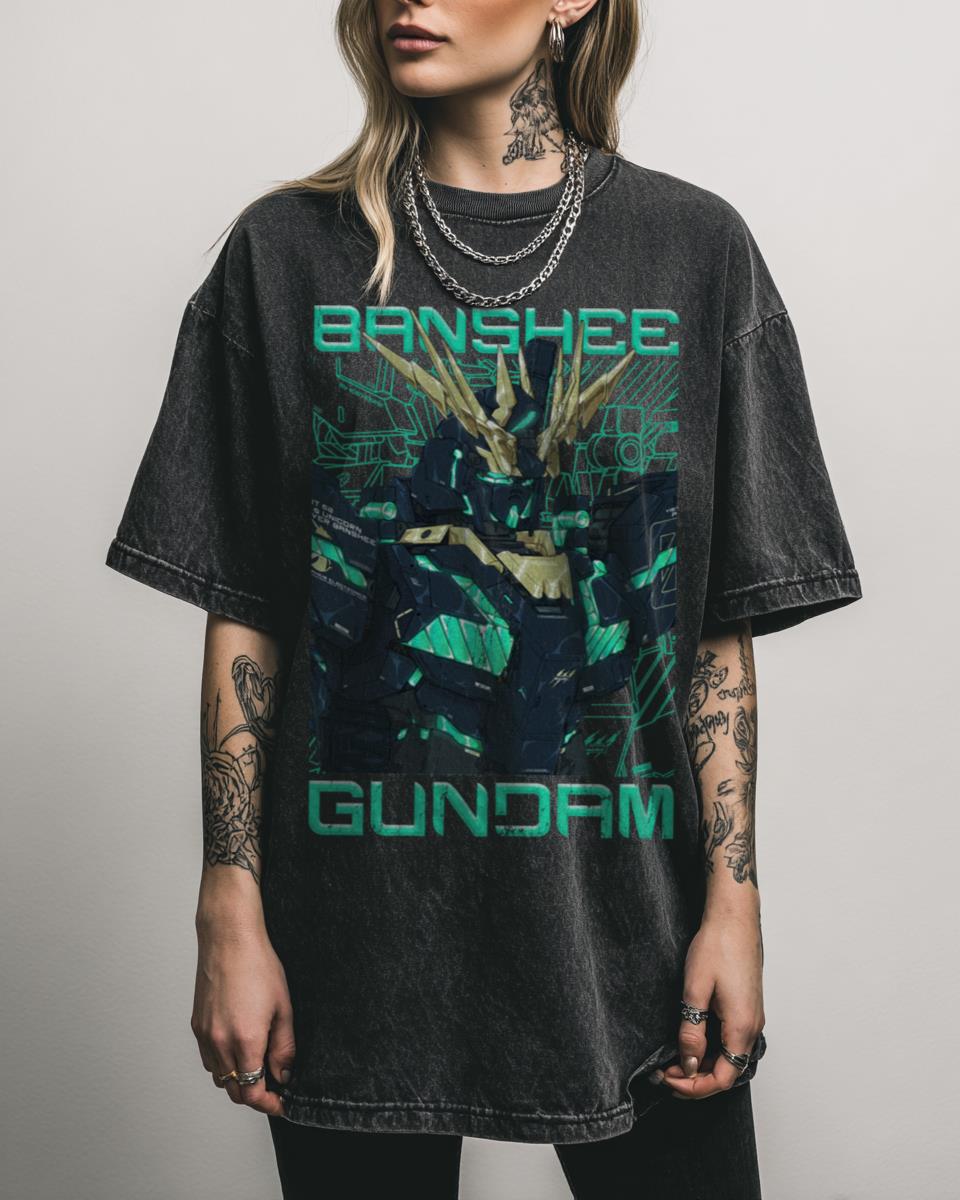 Unicorn Gundam Banshee Anime Mecha T-Shirt – Futuristic Sci-Fi Robot Art