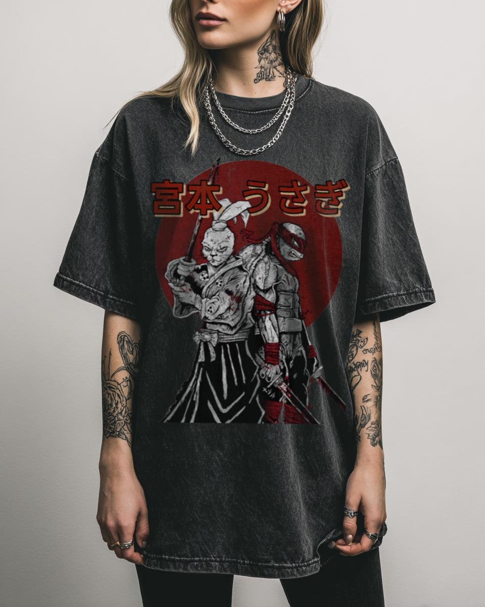 Usagi Yojimbo Ninja Turtle Crossover T-Shirt – Samurai Rabbit TMNT 90s Anime