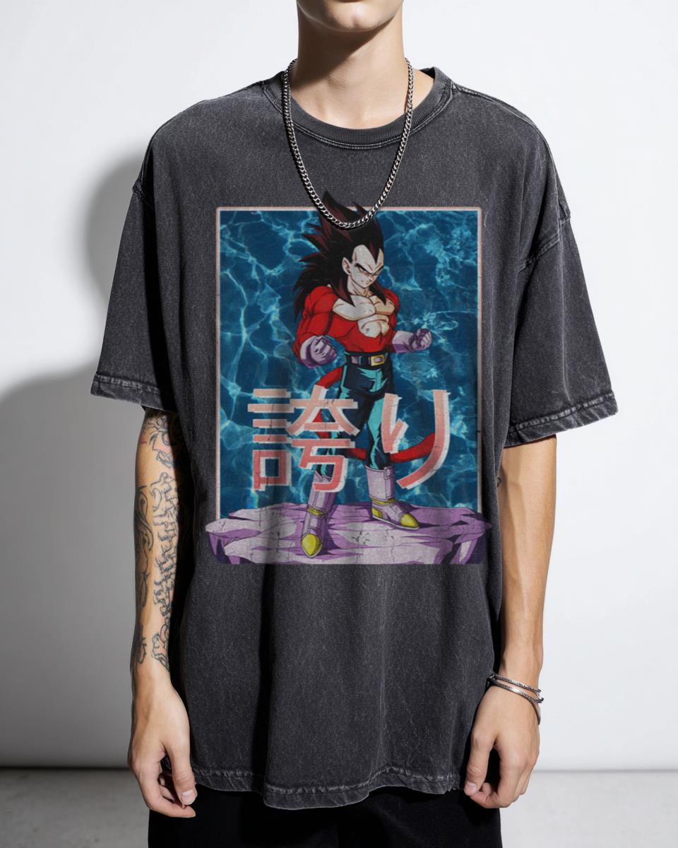 Vaporwave Super Saiyan 4 Vegeta Pride T-Shirt - Dragon Ball GT Anime Aesthetic