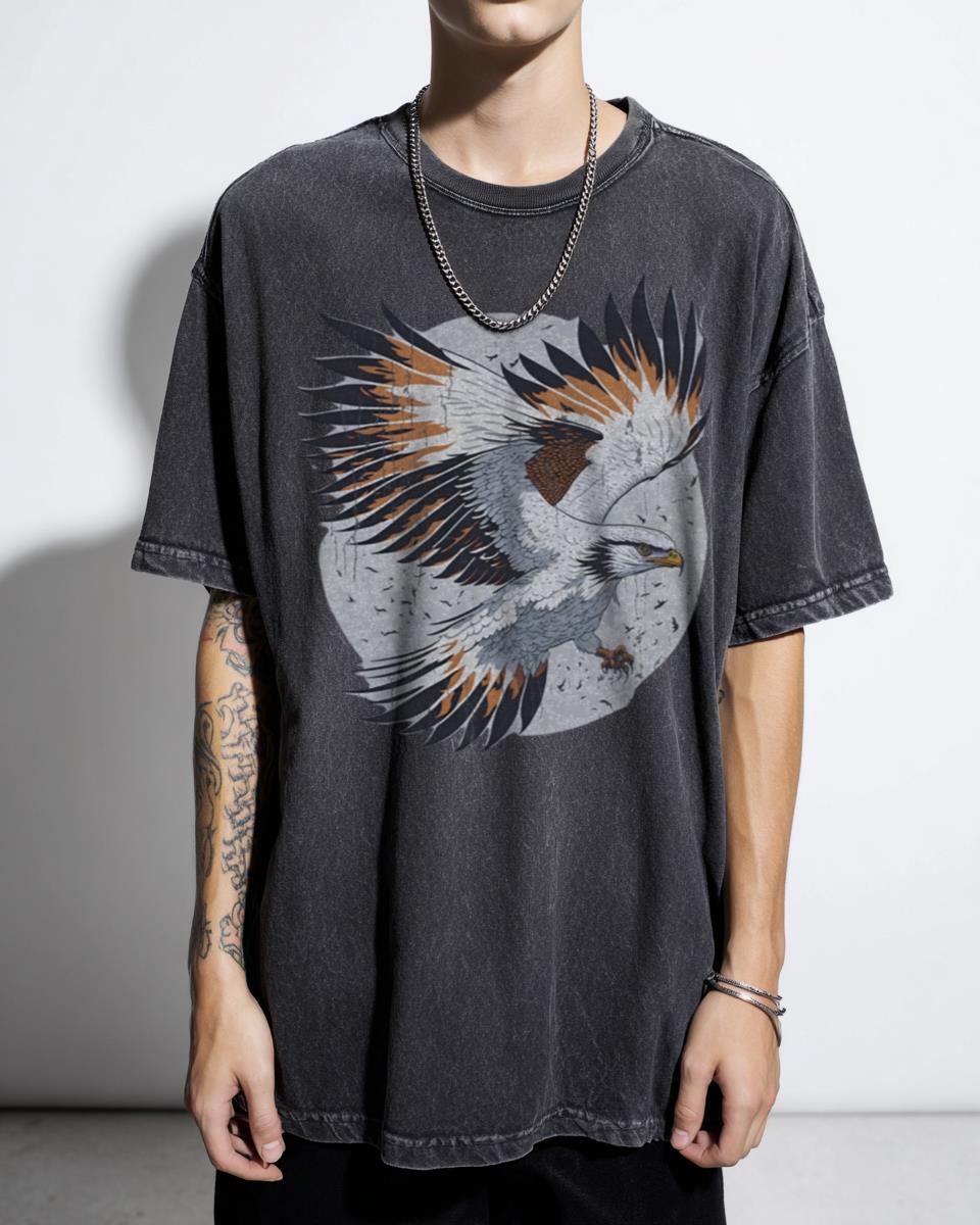 Vector Art Soaring Falcon Logo T-Shirt - Majestic Raptor Predator Bird Freedom Tee