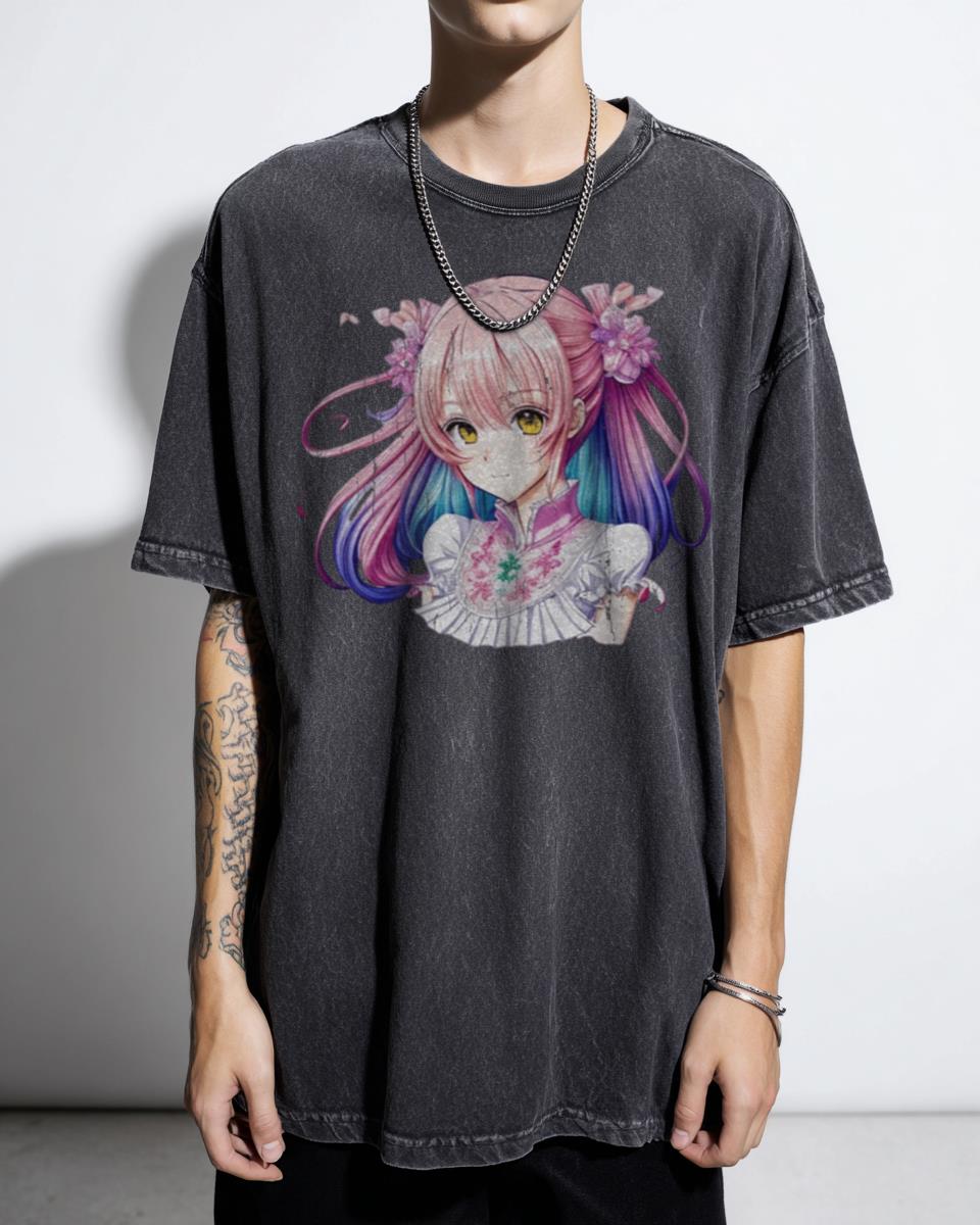 Vibrant Anime Parody Fusion Graphic T-Shirt - Stylish Manga Art