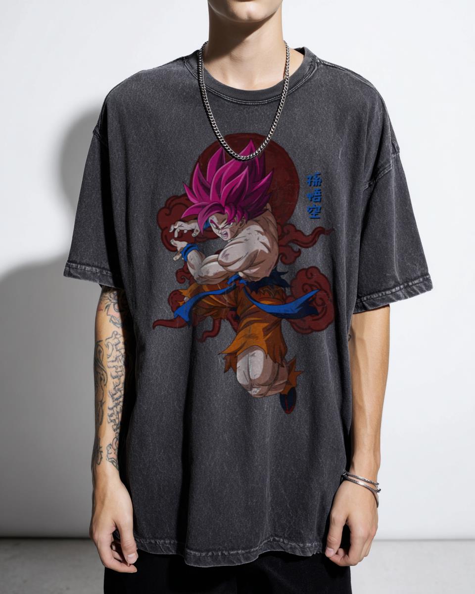 Vibrant Goku Super Saiyan Red Anime T-Shirt - Dragon Ball Super Fan