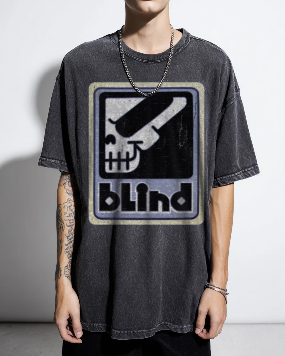 Vintage 90s Blind Skateboards Skeleton Hook-Ups T-Shirt - Anime Reaper Skate Apparel