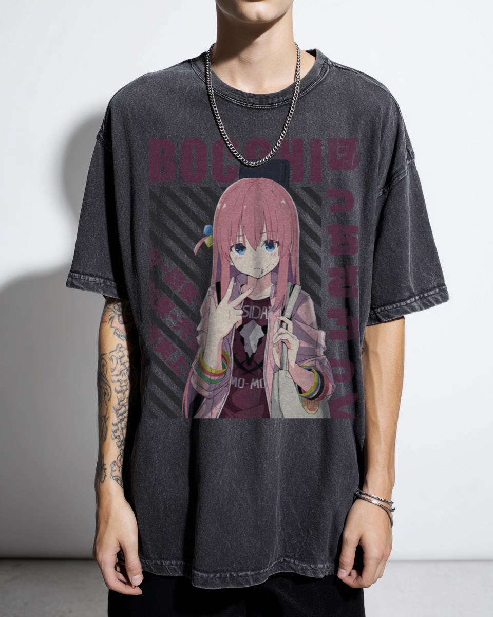 Vintage Bocchi The Rock Anime T-Shirt - Hitori Goto Manga Fan