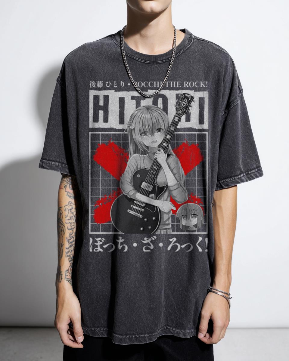 Vintage Bocchi The Rock Anime T-Shirt - Hitori Goto Manga Fan